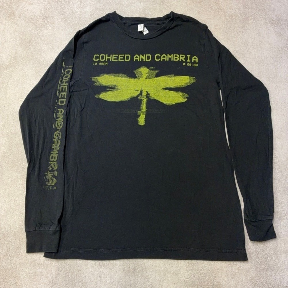 Vintage 2002 Coheed and Cambria 12:00 T-Shirt Band Tee Dragonfly Mens Medium